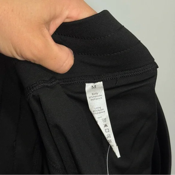 Halara High Waisted Drawstring Contrast Mesh Mini Skirt Skort - Picture 4 of 4